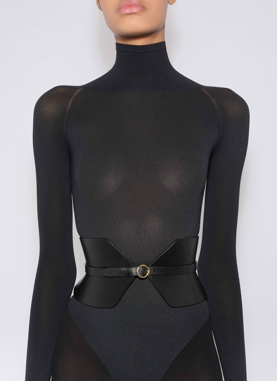 DOUBLE BUSTIER BELT IN CALFSKIN ALAÏA BLACK DOUBLE BUSTIER BELT IN CALFSKIN